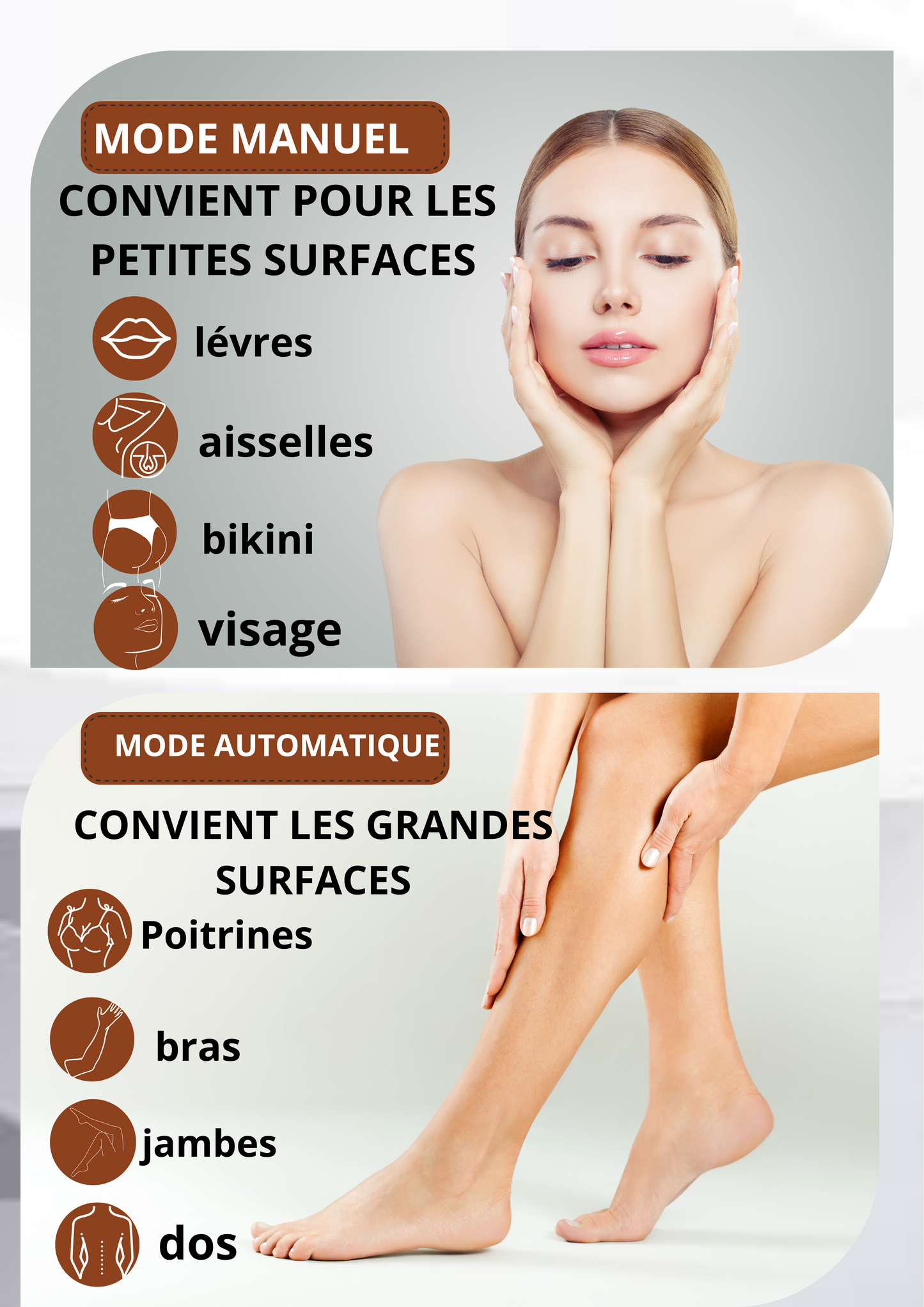 Elybe. épilateur Elybe Épilateur  lumière pulsée avec fonction glace et mode automatique