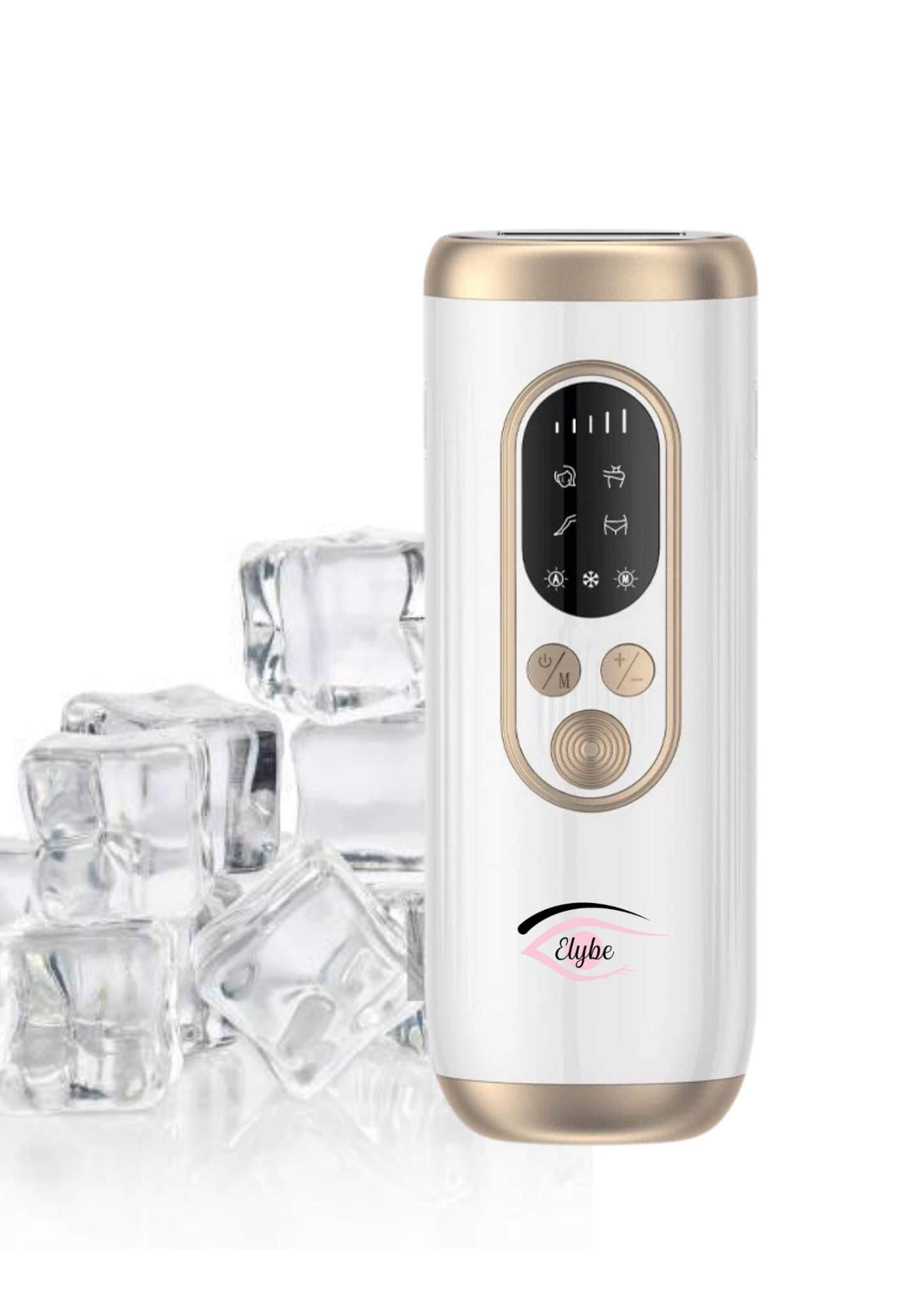 Elybe. Elybe épilateur lumière pulsée avec mode glace ,mode automatique et manuel avec un affichage LCD